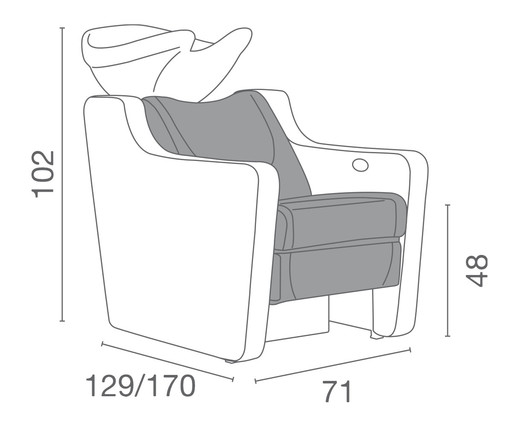 Shampoo unit for hairdressers: Lusso - Luca Rossini l1.jpg