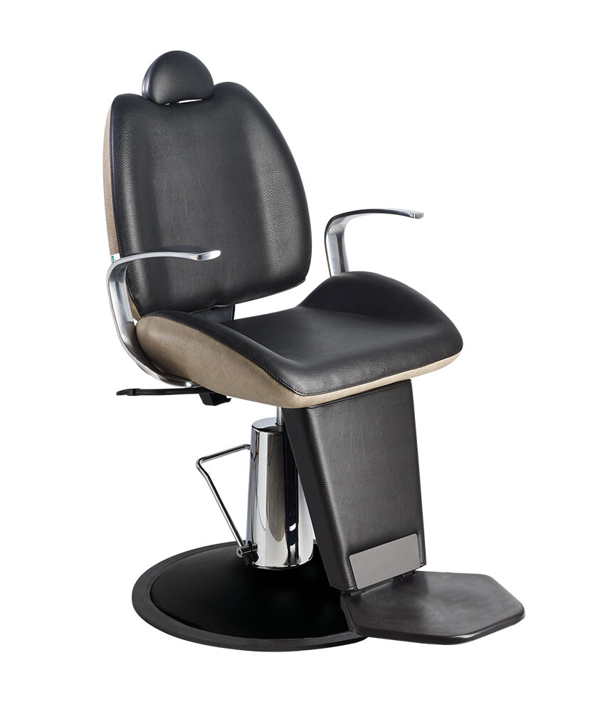 Barber chair: Figaro - In photo: LR/BC650 - Colour A: VIntage Ash G4 / B: Vintage Black G1 - Luca Rossini Barber chair: Figaro - In photo: LR/BC650 - Colour A: VIntage Ash G4 / B: Vintage Black G1 - Luca Rossini