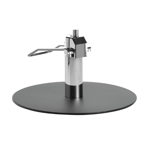 Round black base and chromed pump: black round base, chrome column and pump with brake - Salon Ambience Round black base and chromed pump: black round base, chrome column and pump with brake - Salon Ambience