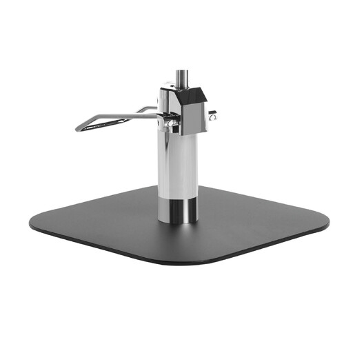 Square black base and chromed pump: black square base, chrome column and pump with brake - Salon Ambience Square black base and chromed pump: black square base, chrome column and pump with brake - Salon Ambience