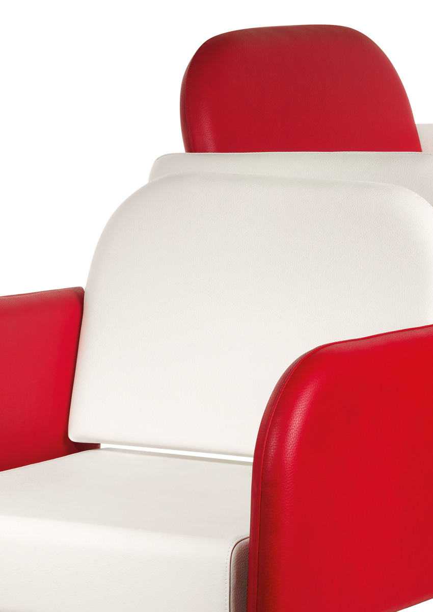 Hairdressing chair: Opera - In photo: Colour A: Cherry E8 / B: Milk 61 - Luca Rossini