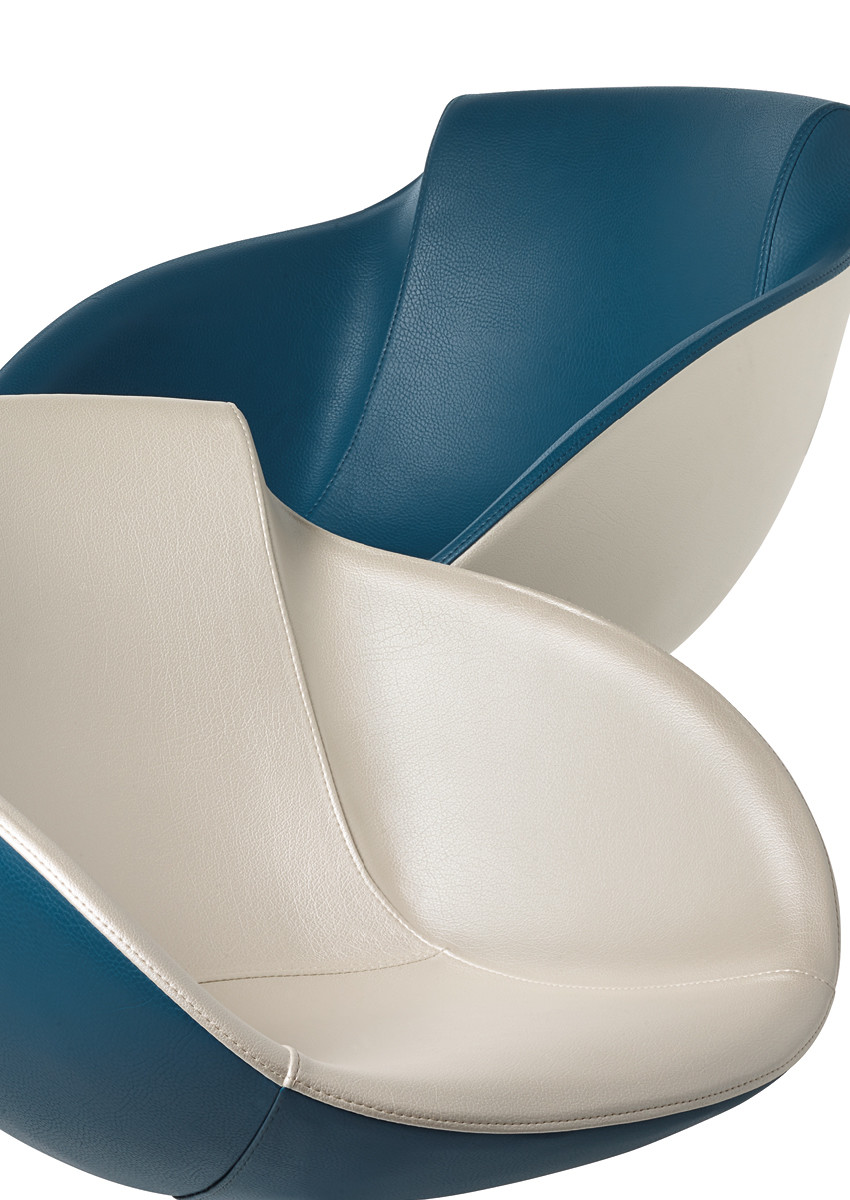 Hairdressing chair: Aurora - In photo: LR/C704/R - Colour A: Marine L2 / B: Champagne 10 - Luca Rossini
